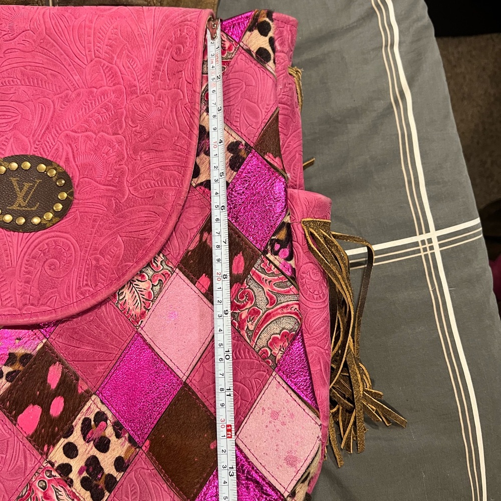 Nwot Keep It Gypsy Pink Patchwork Backpack - image 5